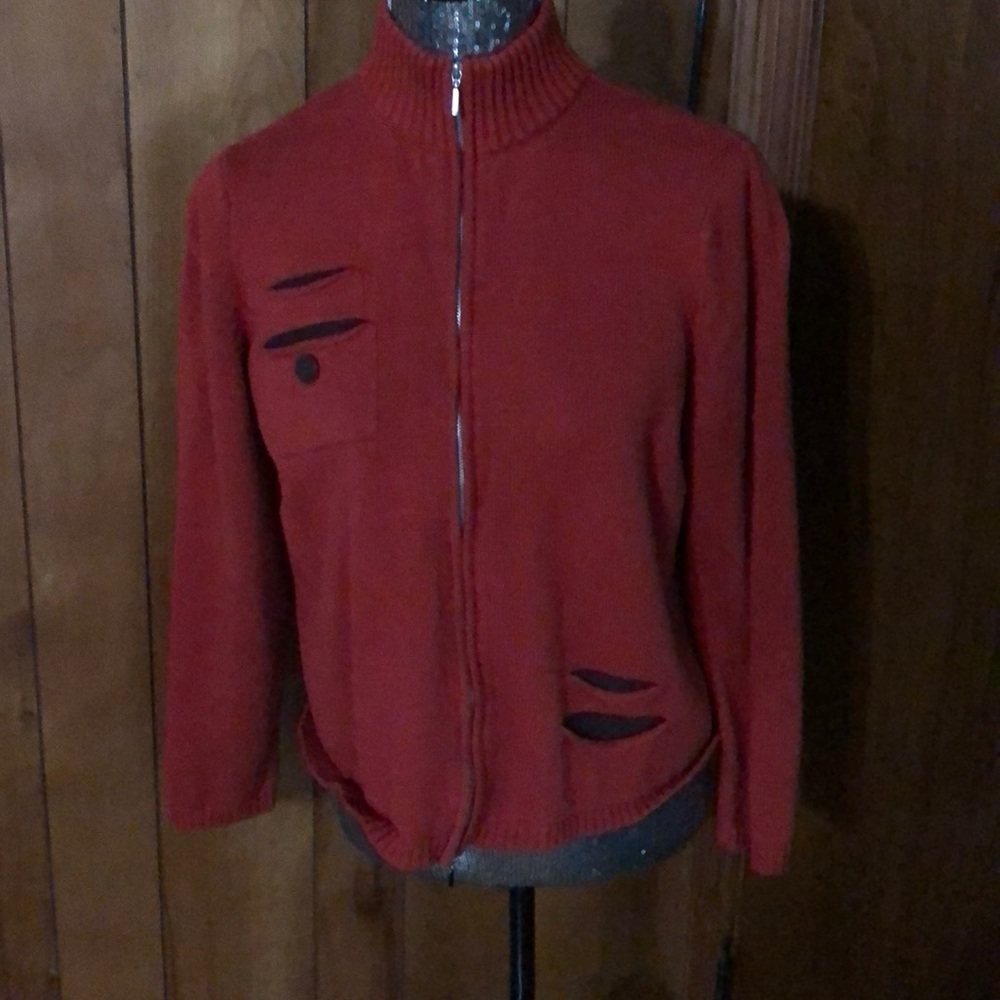 Knit de Knit Burnt Orange Sweater Jacket